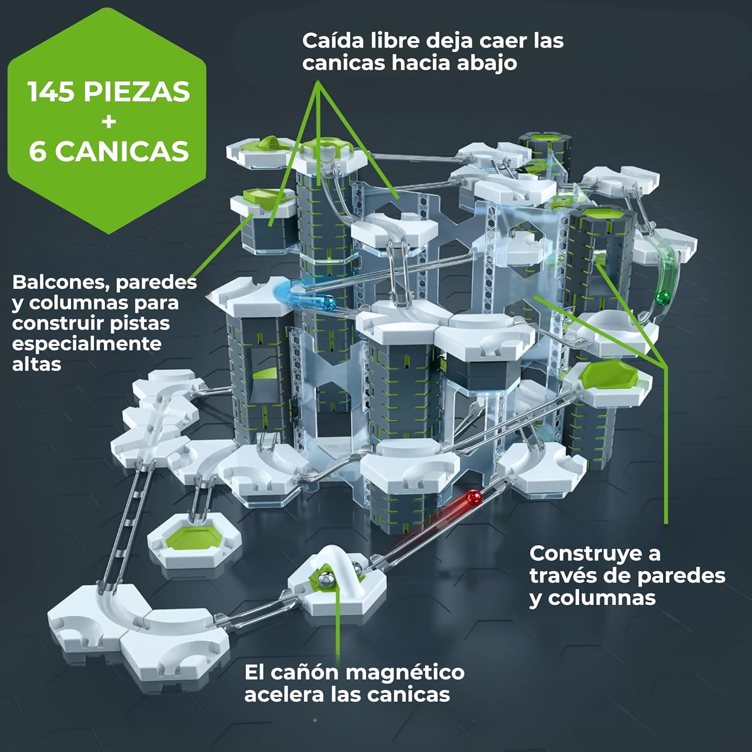 "GraviTrax PRO Starter Set Vertical piezas y componentes incluidos"