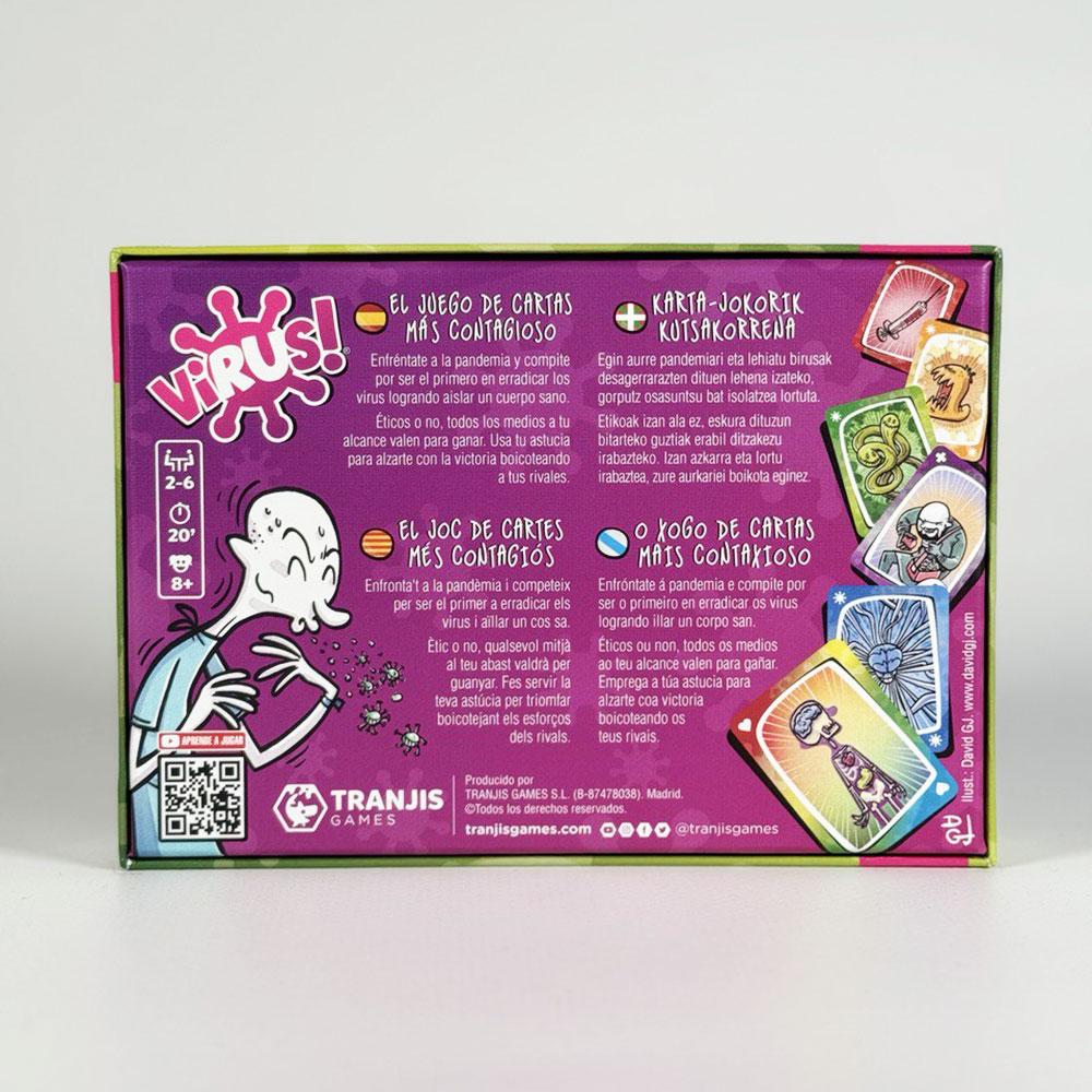 Detalle de las cartas del juego Virus! – protege tus órganos y sabotea a tus rivales
