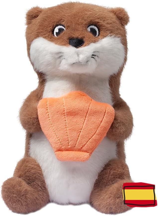 Peluche de la Nutria Marta de FABA Hugs con su personaje sonoro en la concha.