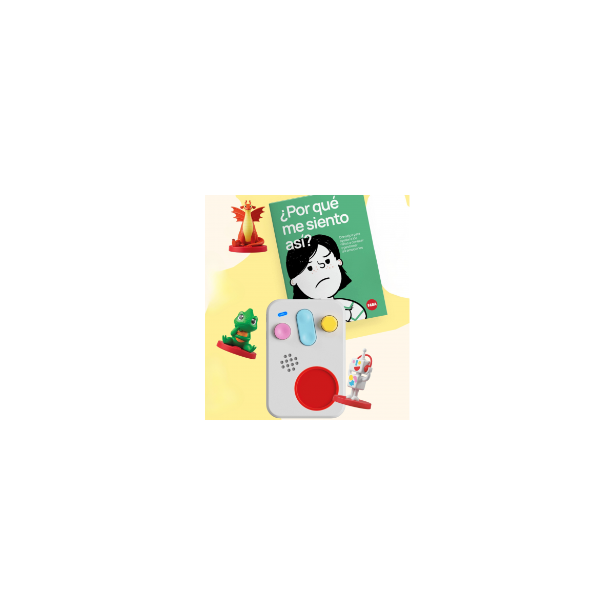 Pack FABA Un mundo de emociones con cuentacuentos, tres personajes y guía de emociones