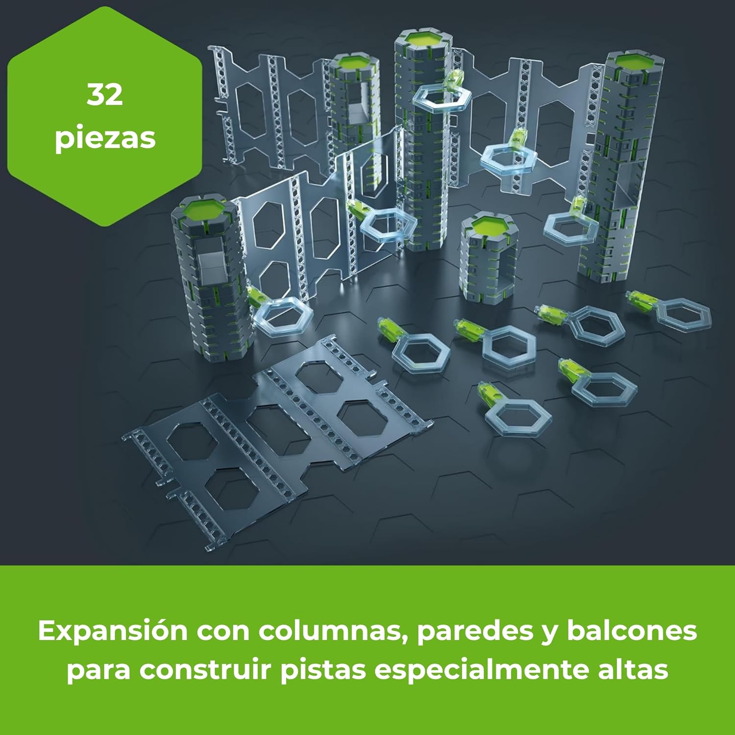 Numero de piezas expansion GraviTrax Pro Vertical - componentes incluidos set construccion canicas