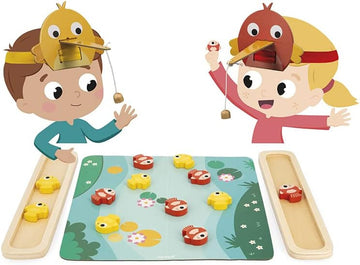 Juego de pesca magnética con pájaros y peces de madera de Janod - Colección Birthday Party - Educar Jugando