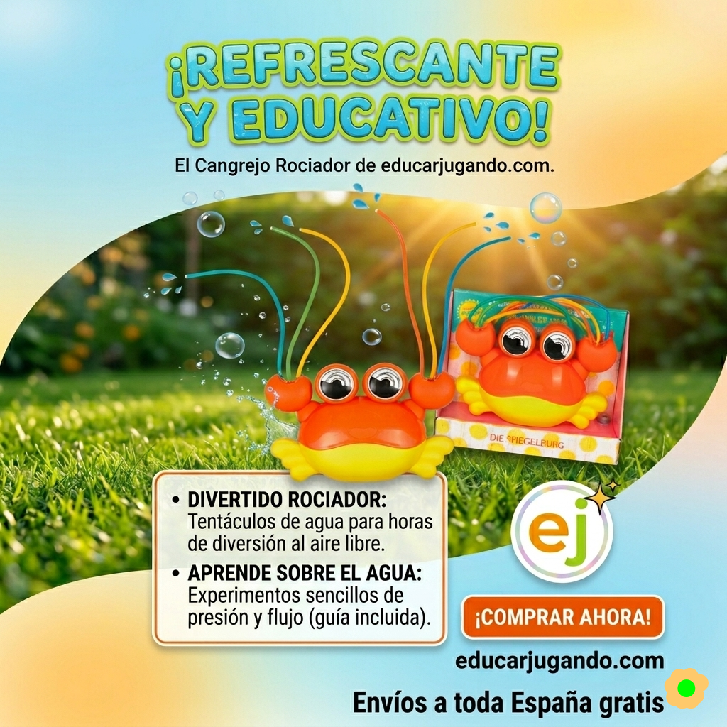 Juguete de agua con forma de cangrejo para niños, rociador divertido para jardín
