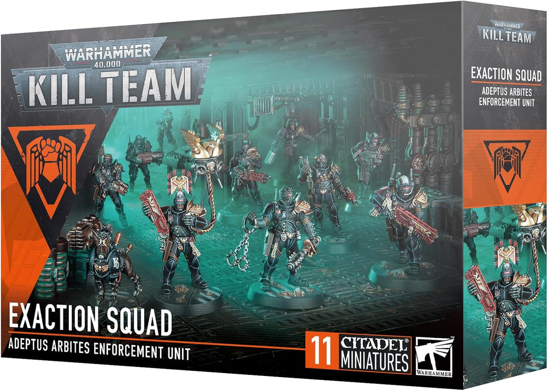 Caja Kill Team Escuadra de Exaccion Adeptus Arbites Warhammer 40K con 11 miniaturas Citadel sin montar