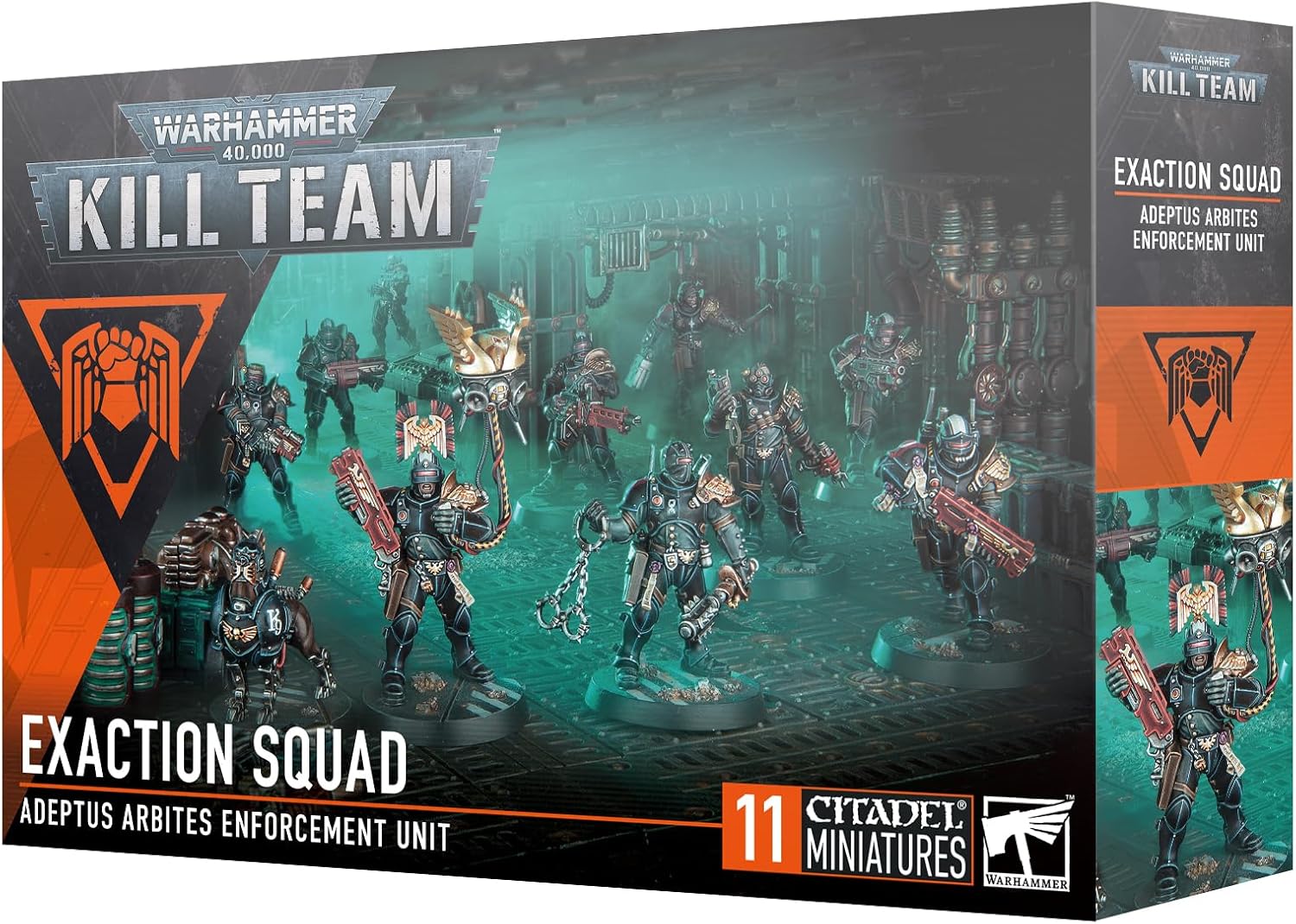 Caja Kill Team Escuadra de Exaccion Adeptus Arbites Warhammer 40K con 11 miniaturas Citadel sin montar
