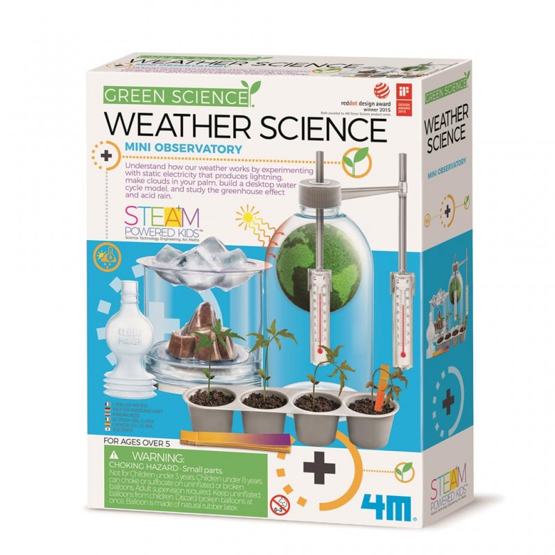 Caja del juego educativo Green Science Fenómenos Meteorológicos de 4M para aprender ciencia climática.