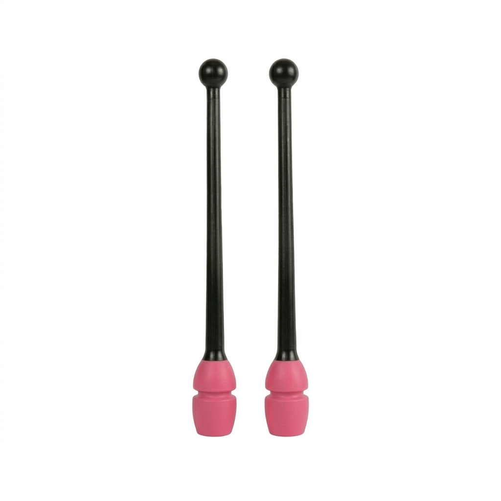 Mazas gimnasia rítmica Amaya rosa 41,5cm homologadas FIG, bicomponentes con tecnocaucho