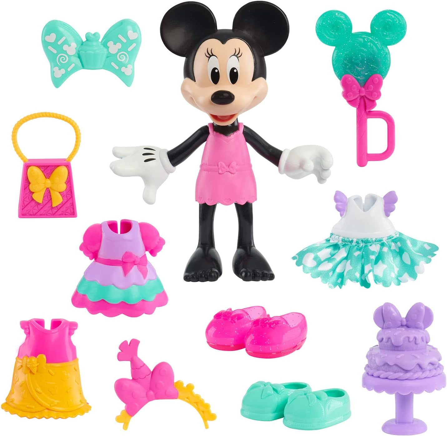 Estuche transparente reutilizable de la muñeca Minnie Mouse Fashion Doll Just Play

