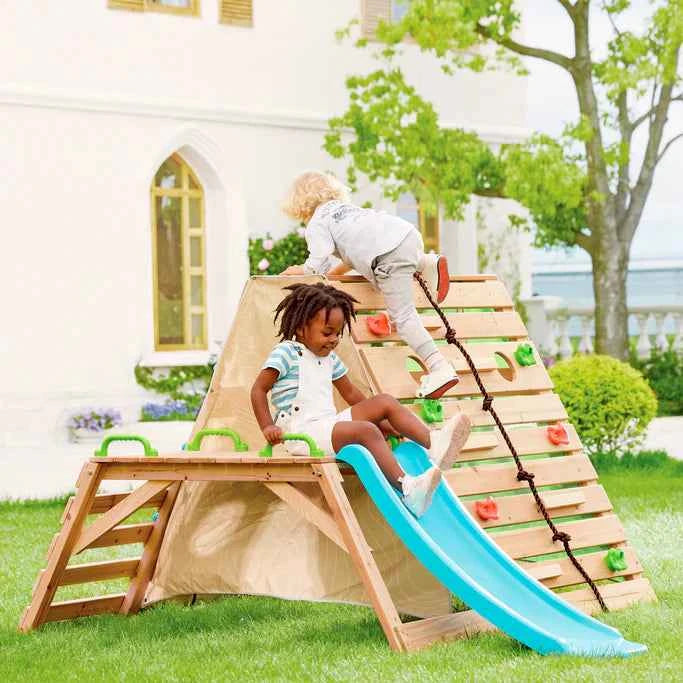 Mi Primera Cabaña Infantil con Tobogán y Red de Trepa – Toynamics