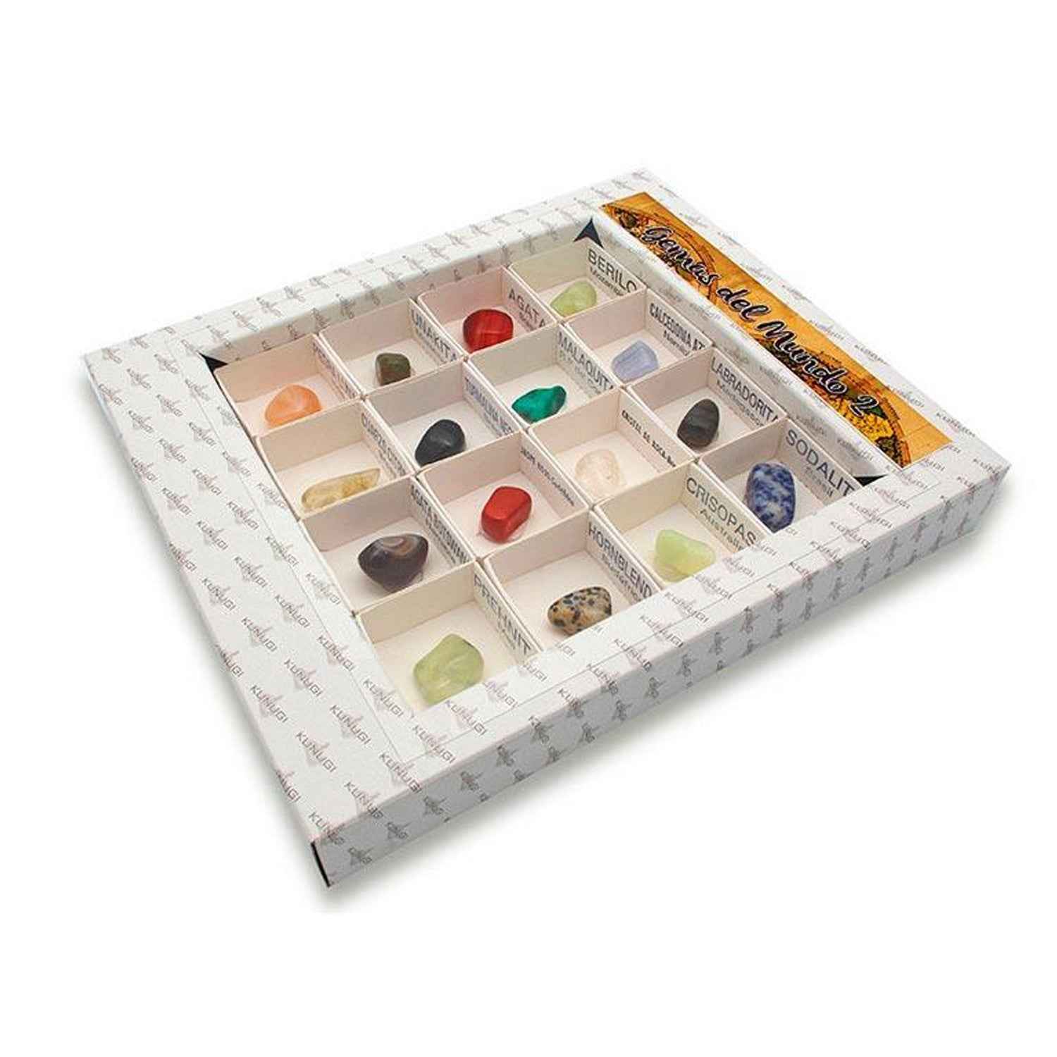 Variedad de 16 gemas de colores y texturas únicas de los cinco continentes para aprender gemología - Educar Jugando