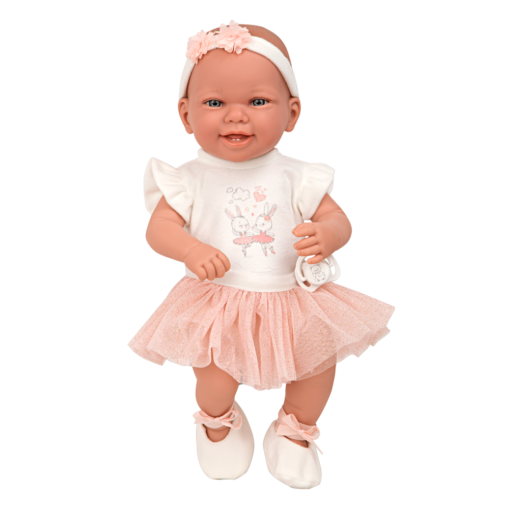 Detalle de la muñeca Elegance de Arias modelo 65344 Zoe con vestido de tutú