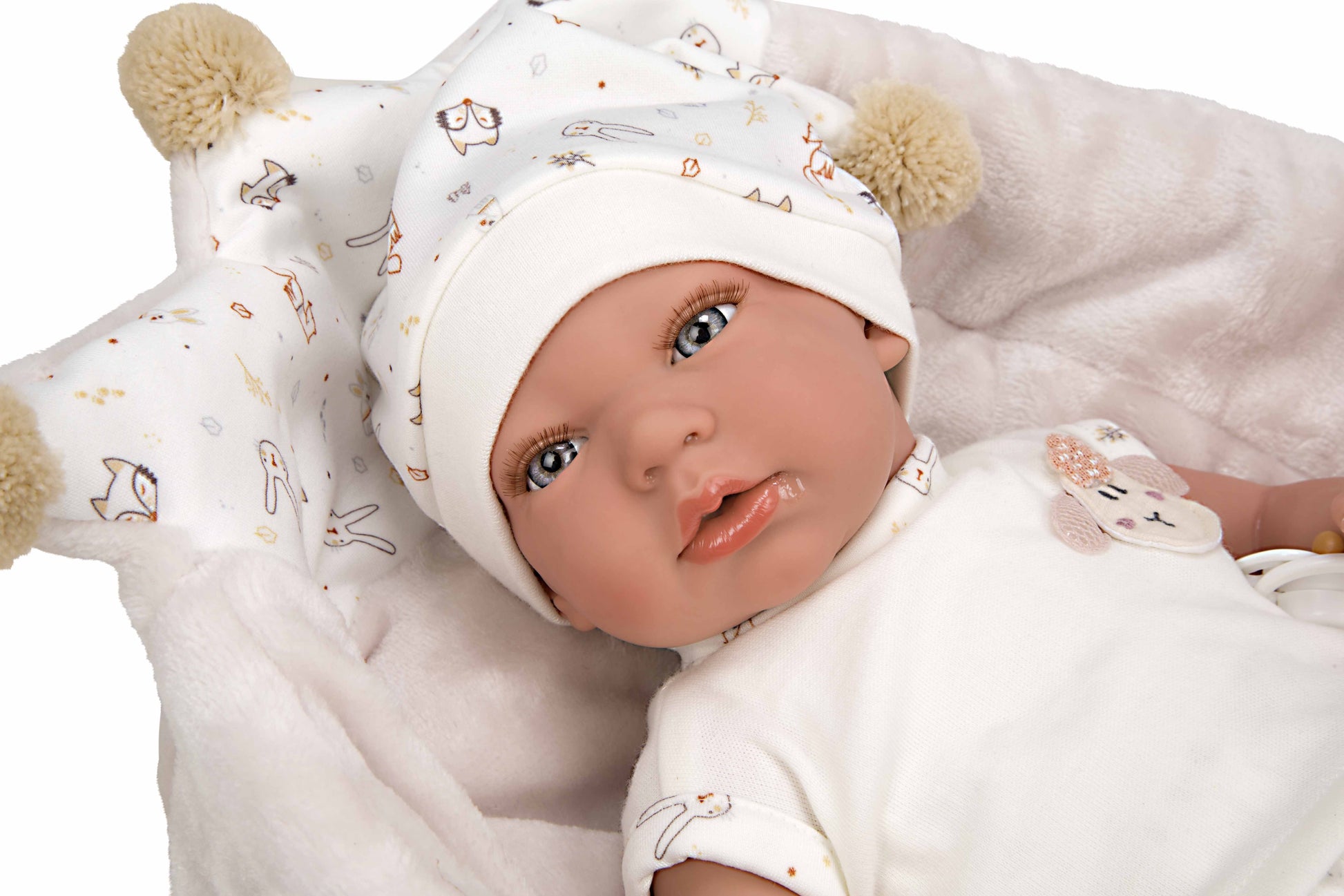 muneca-reborn-40cm-luna-con-manta.jpg Muñeca Reborn Luna 40 cm con manta nido rosa Muñecas Arias