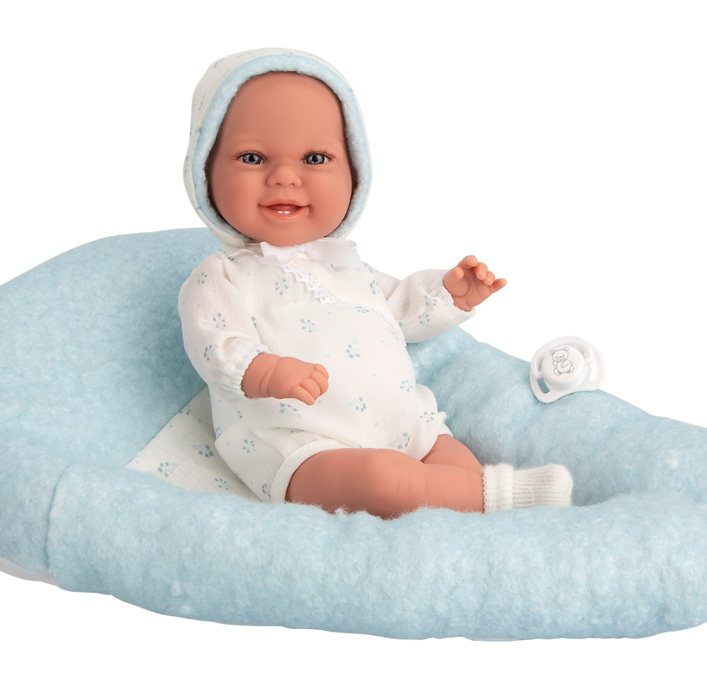 Muñeco Babyto Elegance de 35 cm verde y blanco con estampado de flores y peso realista - Educar Jugando - Arias 60876