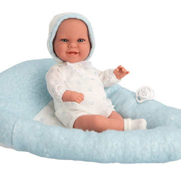 Muñeco Babyto Elegance de 35 cm verde y blanco con estampado de flores y peso realista - Educar Jugando - Arias 60876