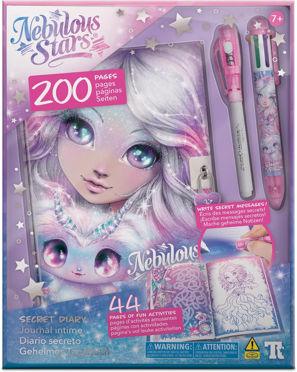 Diario secreto infantil Nebulous Stars Estrelia con diseño estelar y candado metálico