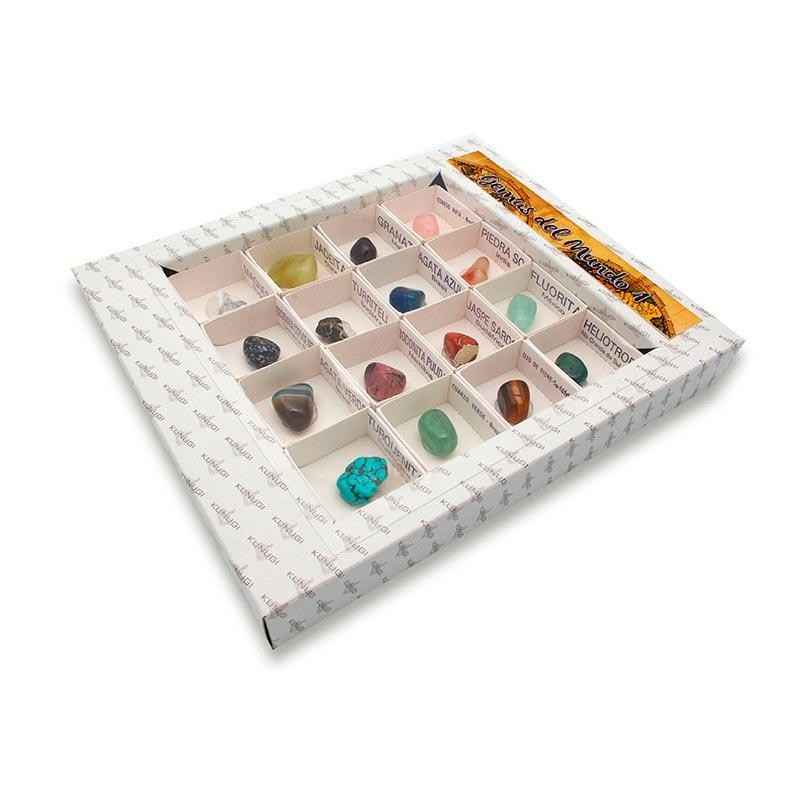 Niños explorando su primera colección de gemas reales, fomentando la curiosidad y un desarrollo real sin pantalla - Educar Jugando
