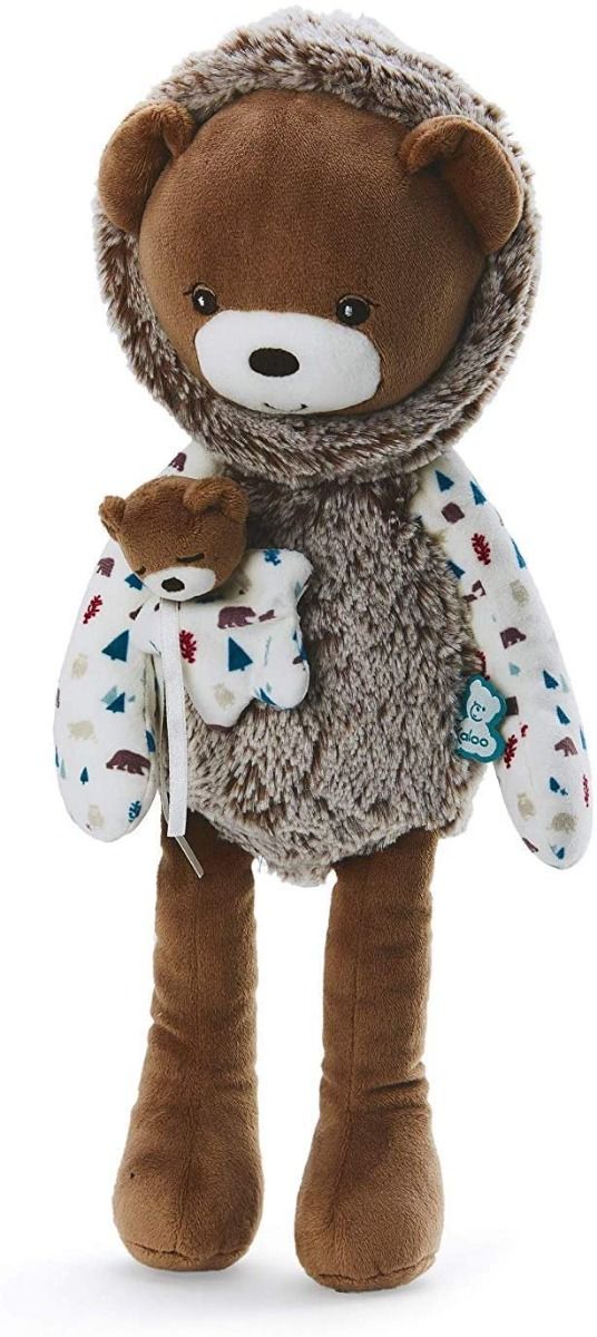 Osito Gaston Kaloo 40cm colección Filoo – peluche suave con abrigo y capucha para bebés