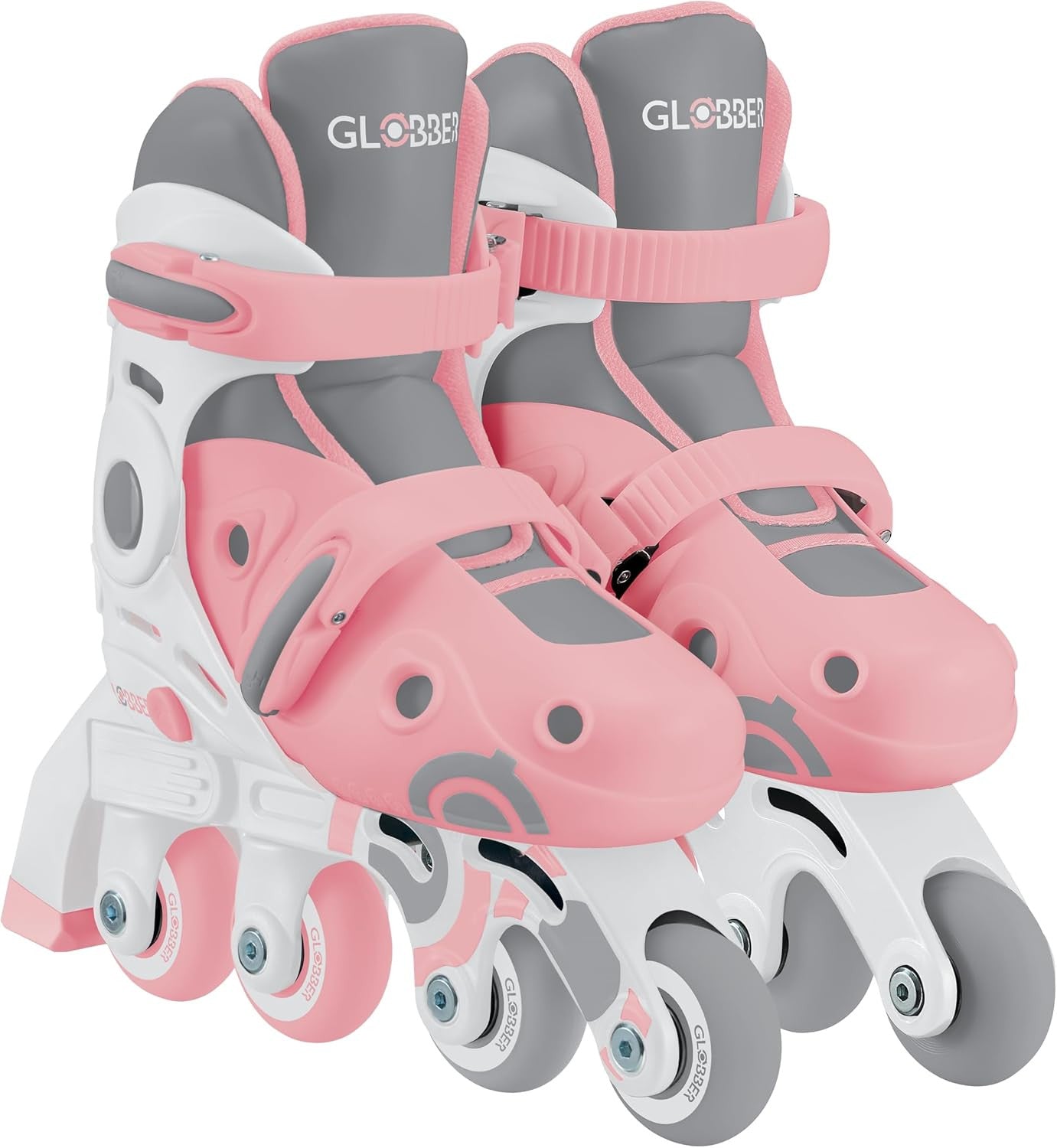 Patines evolutivos Globber 2 en 1 color rosa talla 30-33 para aprendizaje infantil