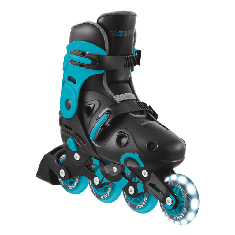 Patines en línea ajustables Globber GO SKATES LIGHTS talla 34-37 color agua
