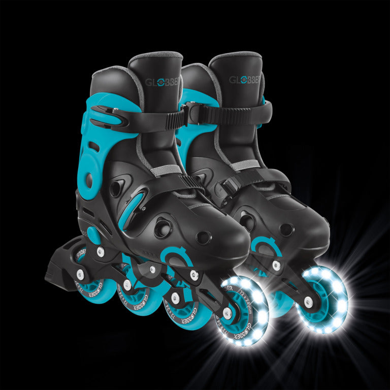 Patines en línea Globber GO SKATES LIGHTS color agua con ruedas LED para niños