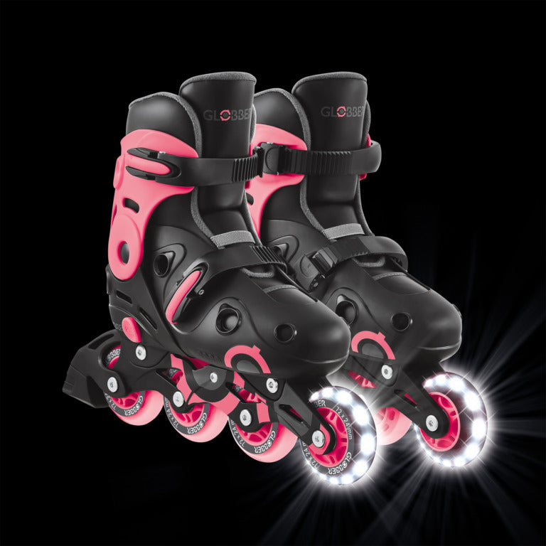 Patines en línea Globber GO SKATES LIGHTS color rosa talla 34-37 para niños