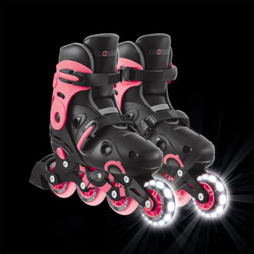 Patines en línea Globber GO SKATES LIGHTS color rosa talla 34-37 para niños