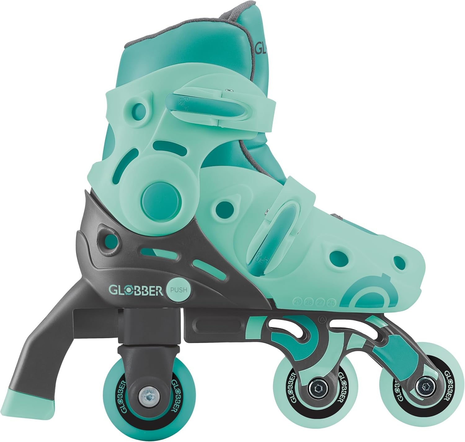 Sistema de freno y cierres de seguridad en patines evolutivos Globber que sí aportan valor