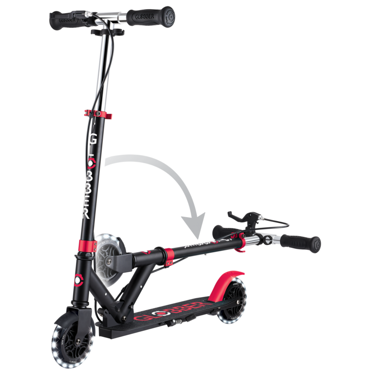 Globber Flow Element Junior Luces Rojo – Patinete 2 Ruedas +3 Años con Luces