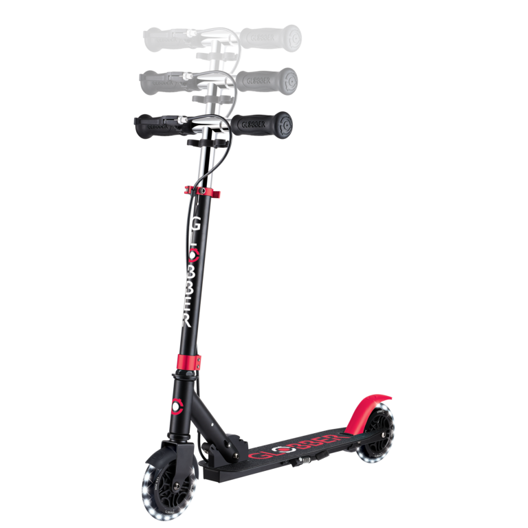 Globber Flow Element Junior Luces Rojo – Patinete 2 Ruedas +3 Años con Luces