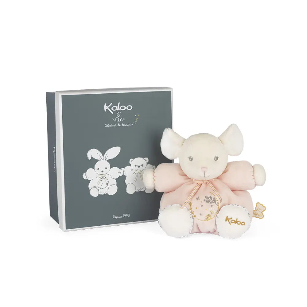 Peluche ratón rosa Kaloo Perle 18cm con caja regalo lujo doudou bebé nacimiento