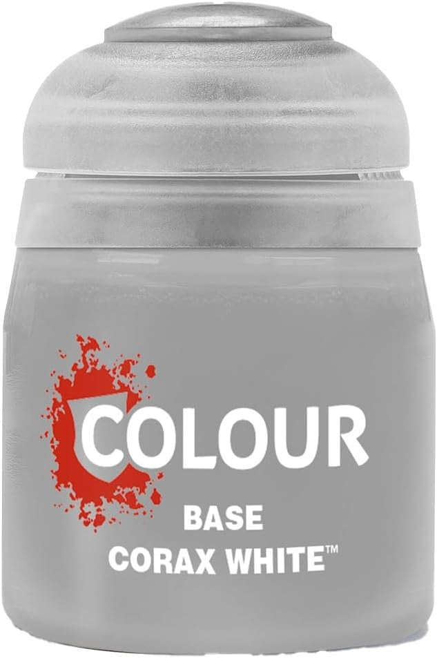 Pintura Citadel Base Corax White de 12 ml color blanco mate de alta pigmentación para miniaturas Warhammer - Educar Jugando