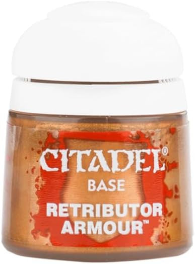 Pintura Citadel Base Retributor Armour de 12 ml color dorado brillante para miniaturas Warhammer - Educar Jugando- Warhammer 21-35