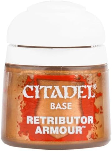 Pintura Citadel Base Retributor Armour de 12 ml color dorado brillante para miniaturas Warhammer - Educar Jugando- Warhammer 21-35