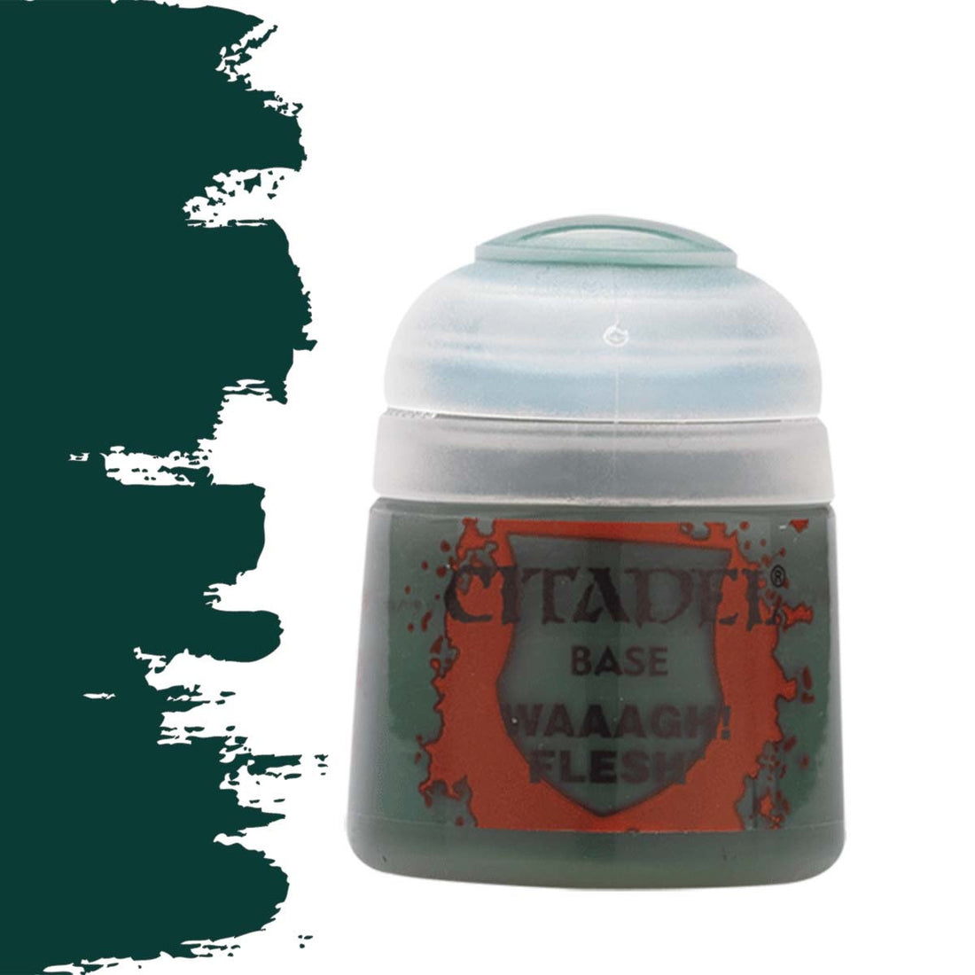 Pintura Citadel Base Waaagh! Flesh de 12 ml color verde oscuro para piel de orcos y goblins en Warhammer - Educar Jugando - Warhammer 21-13