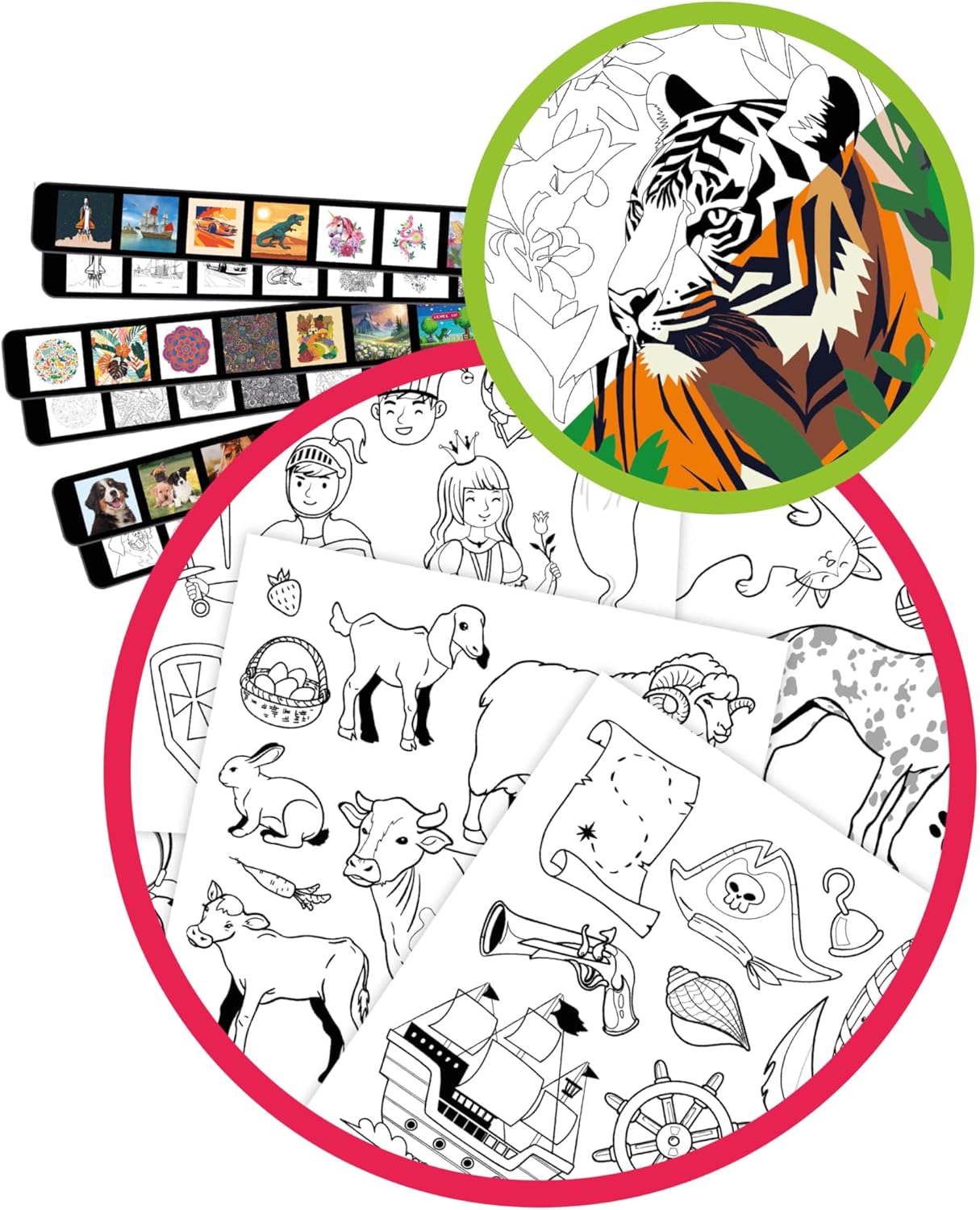 Láminas con motivos y dibujos incluidos en el proyector Buki FK004 - 30 imágenes y 200 motivos