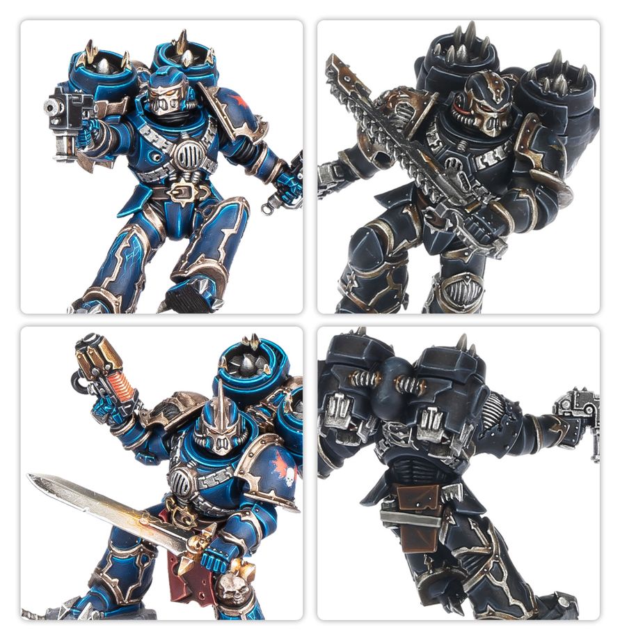 Detalles de pintura Rapaces Warhammer 40,000 - Portadores de la Palabra y Legion Negra Marines Espaciales del Caos