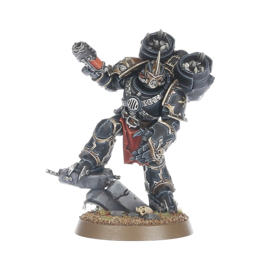 Rapaz Campeon Marines Espaciales del Caos con rifle de fusion pintado - miniatura Warhammer 40,000 kit modelismo