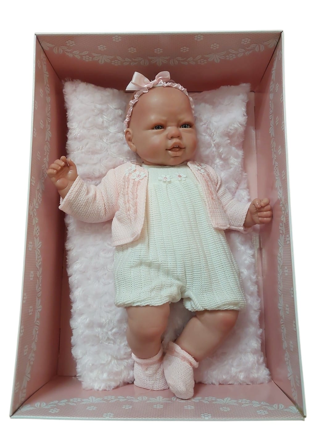 Bebé Reborn 50 cm con Pelele y Rebeca Rosa | Rosatoys R5001