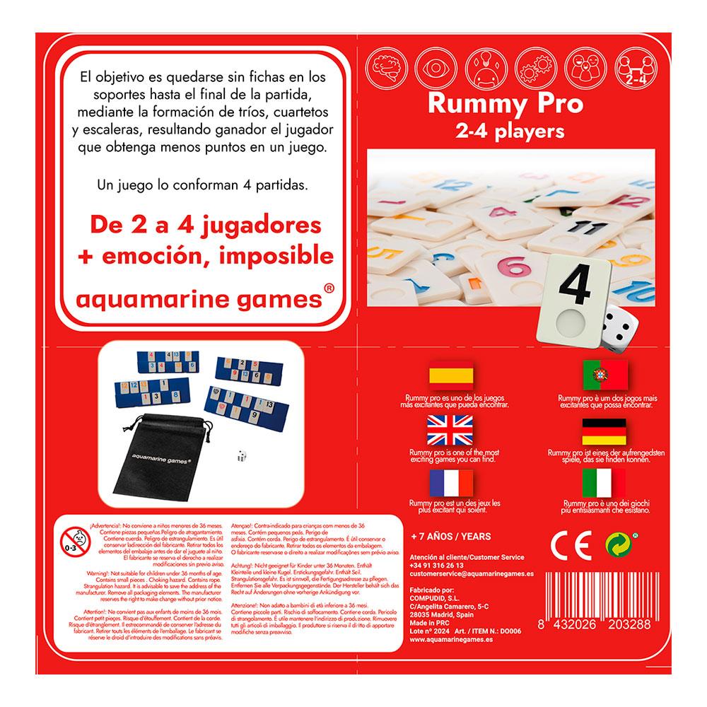 Caja metálica resistente del Rummy Pro – juego de mesa clásico para toda la familia