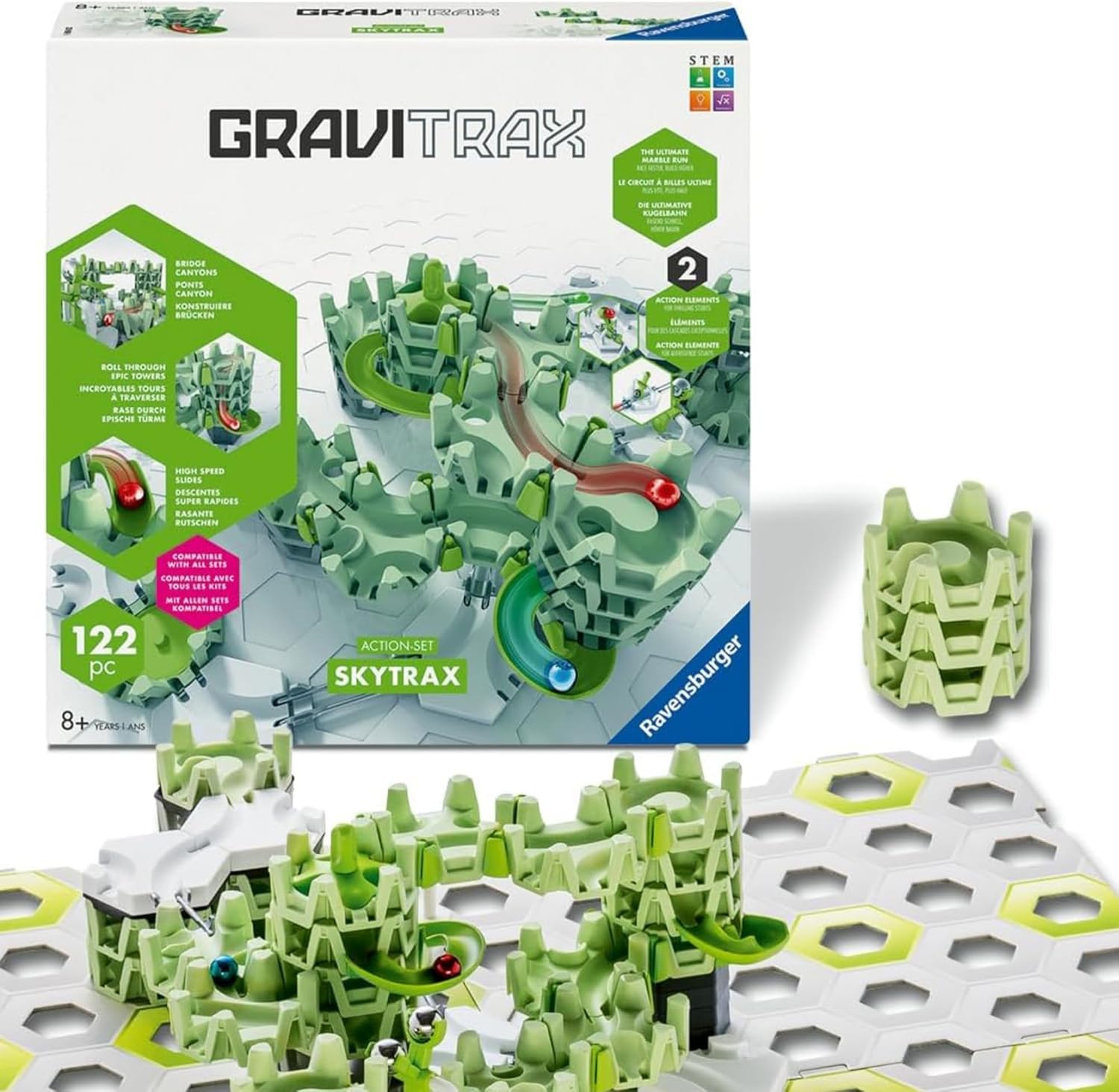 Caja frontal GraviTrax Action-Set M Santorini Skytrax Ravensburger"