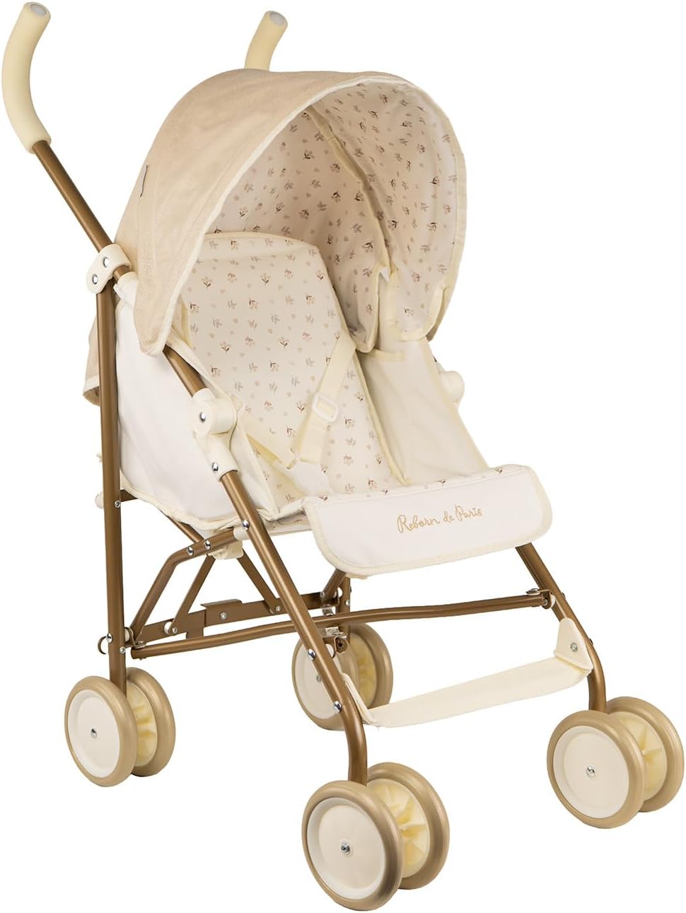 Silla paseo muñeca reborn Arias 40947 con asiento acolchado y estructura ligera, vista frontal en ángulo