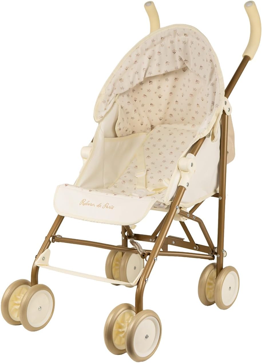 Vista lateral izquierda silla paseo plegable Reborn de París para muñecas y bebés reborn Arias