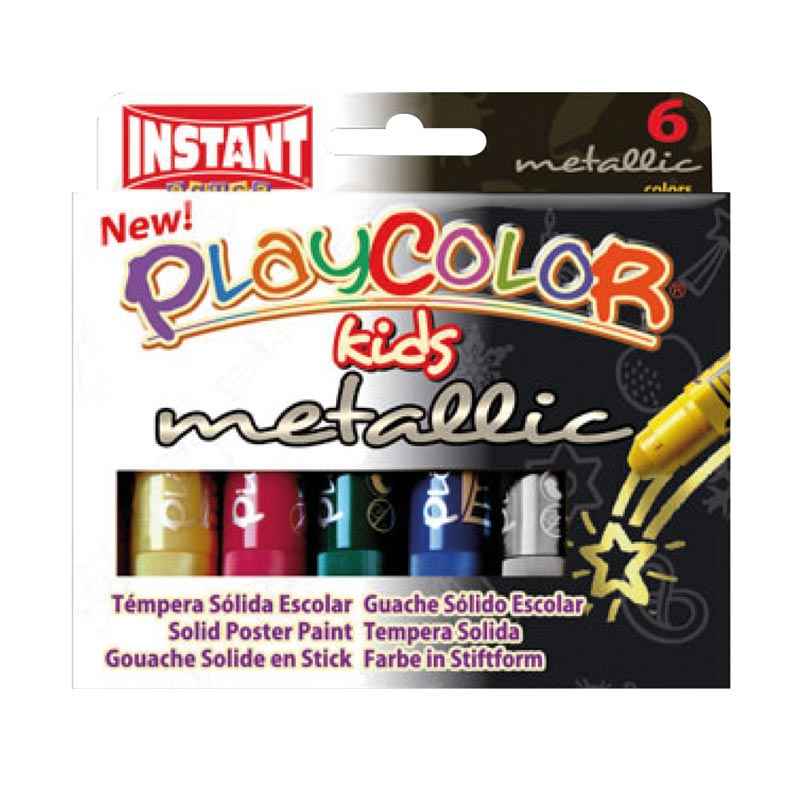 Témpera sólida metálica 6 colores - Playcolor 10321