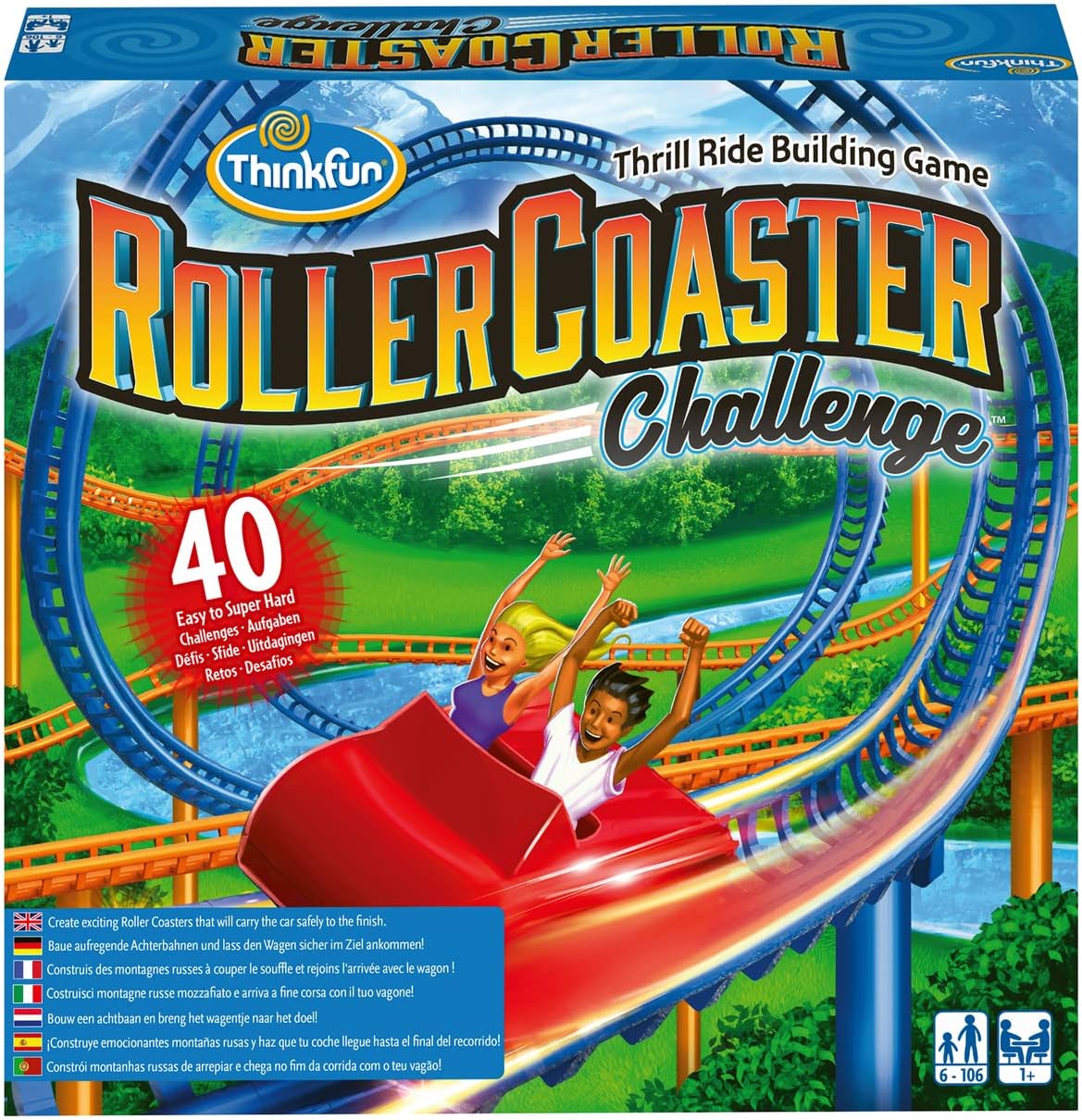 Roller Coaster Challenge ThinkFun - caja frontal juego de lógica y construcción 6+ años