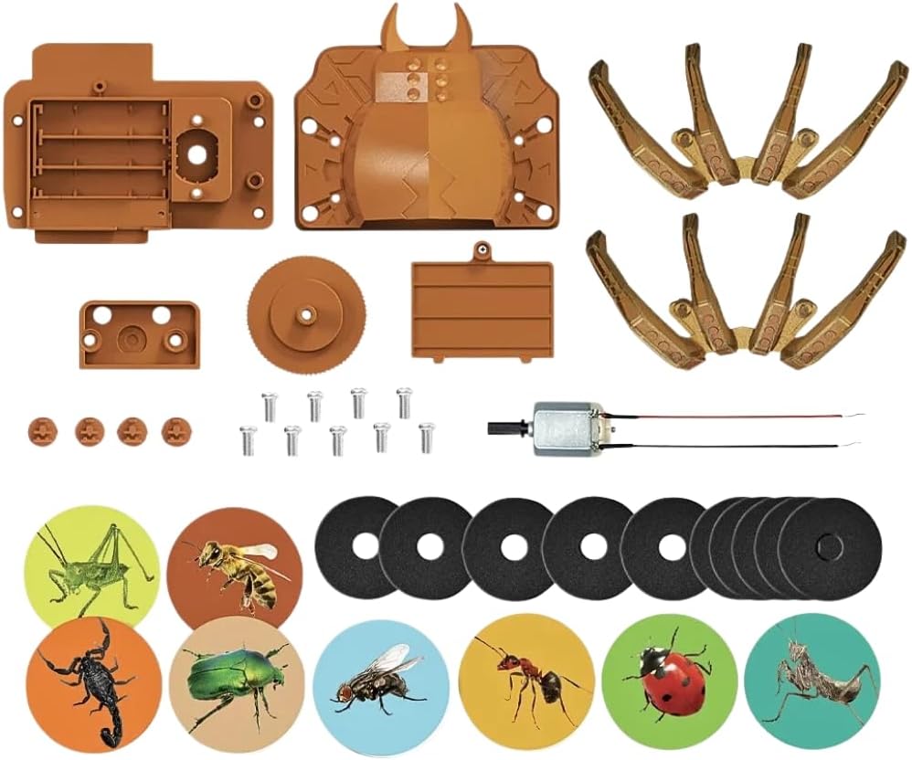 Niño montando el kit de robótica 4M SpiderBot – juguete educativo STEM +8 años