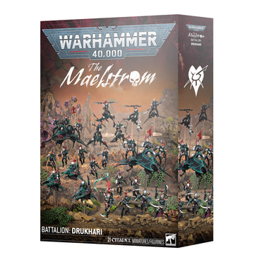 Batallón Torbellino Drukhari Warhammer 40K Ref 45-27: 2 Súcubos, 10 Brujas, 5 Hellions, 3 Reavers y Venom