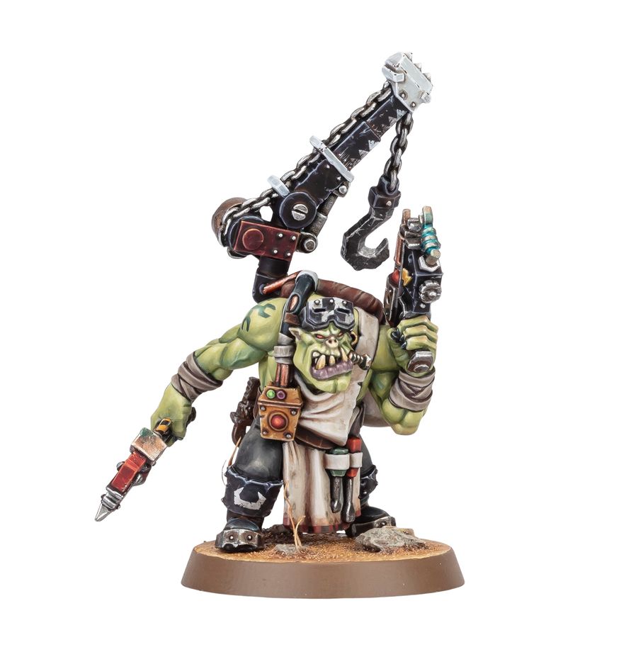 Chapuzaz Ork miniatura Warhammer 40K mecanico apoyo ejercito ork peana Citadel 32mm montada y pintada