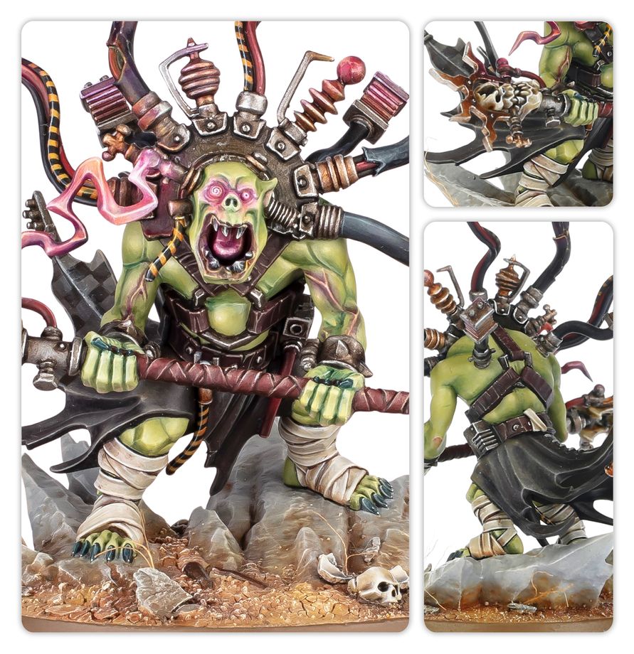 Detalle lateral Eztrambótiko Ork Warhammer 40K - Tentáculos y descarga de energía Waaagh