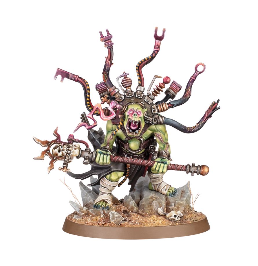 Eztrambótiko Ork Warhammer 40,000 - Miniatura montada de psíquico Ork con báculo de kobre