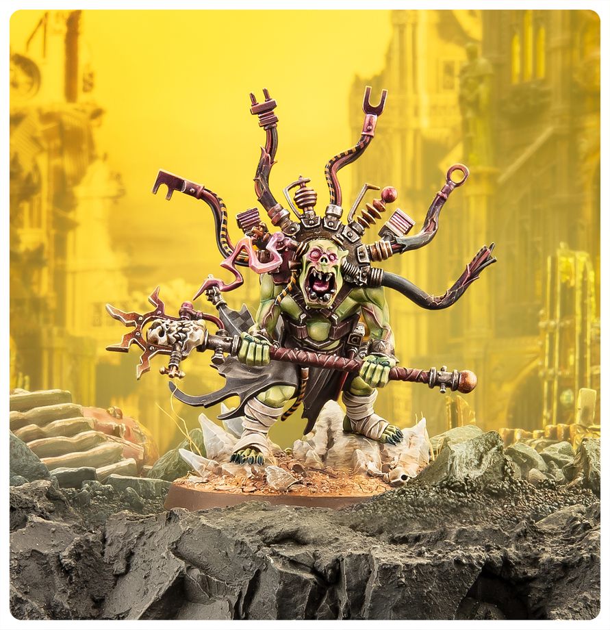 Eztrambótiko Ork pintado Warhammer 40,000 - Vista trasera con efectos de energía psíquica